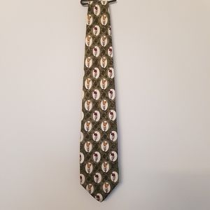 [EDDIE BAUER] Retro Green Golfer Silk Tie